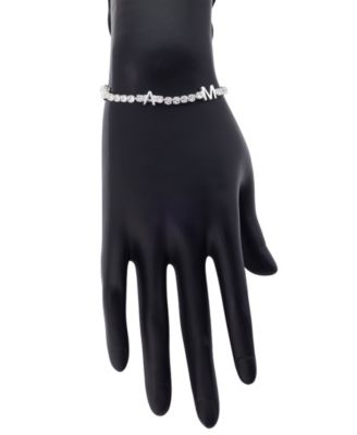 Cubic Zirconia Mama Tennis Bracelet with Earring Set