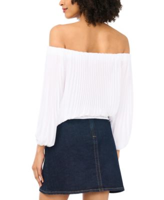 Women's Off-The-Shoulder Pleated Blouse