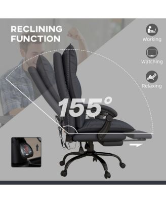 Microfiber Office Chair with Massage, Heat, Footrest