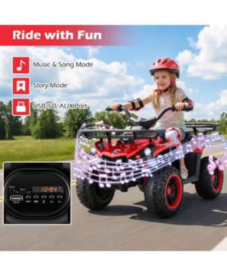 24V Electric Ride On Quad with LED Headlights-Red