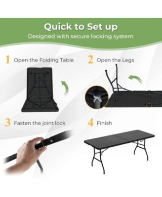 Portable Folding Camping Table with Carry Handle, Picnic Outdoor Table