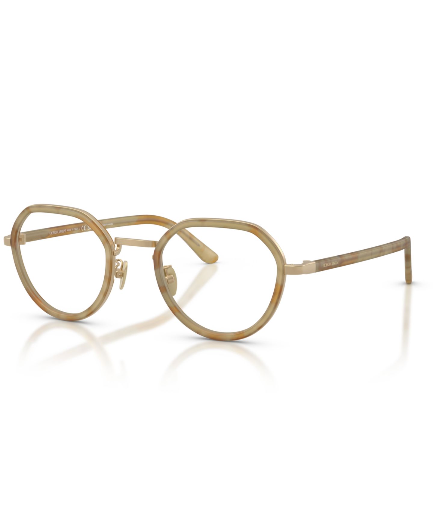 Мужские очки Giorgio Armani Man Round Metal AR5167 Eyeglasses, цвет: Жёлтый гавана — фото 1
