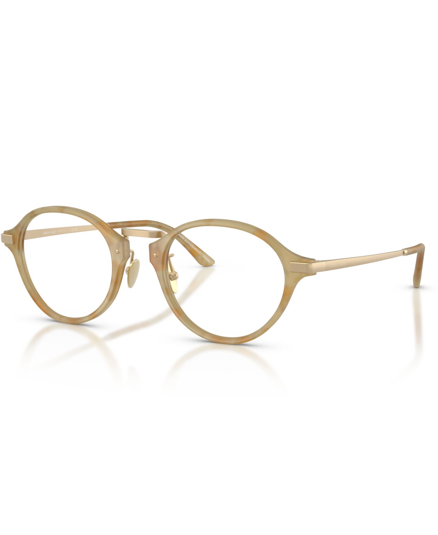 Мужские очки Giorgio Armani Man Panthos Plastic AR7287 Eyeglasses, цвет: Бежевый гавана — фото 1
