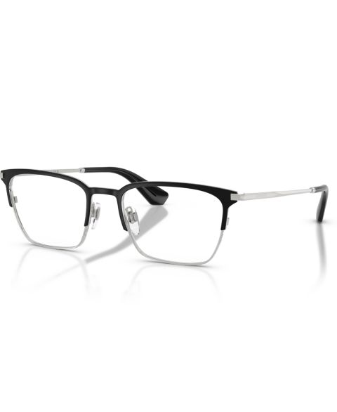 Мужские очки Burberry Man Rectangle Metal BE1401 Eyeglasses, цвет: Чёрный / Серебристый