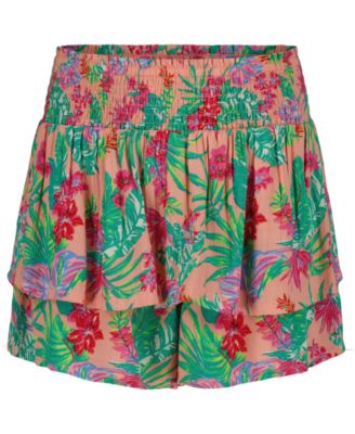 Girls' 7-16 Elastic Waistband Tiered Mini Skort