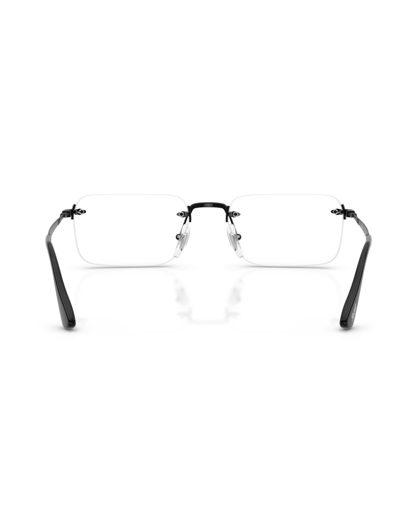 Очки Persol Unisex Rectangle Metal PO1030V - Luc Eyeglasses, цвет: Чёрный — фото 2