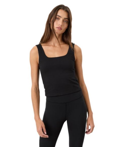 Женский топ Pact Organic Cotton On The Go-To Square Neck, цвет: Чёрный