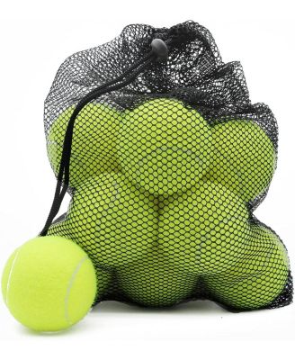 Pack of 12 Advanced Training Tennis Balls for Beginners Practice Balls with Durable Felt and Mesh Carrying Bag for All Courts