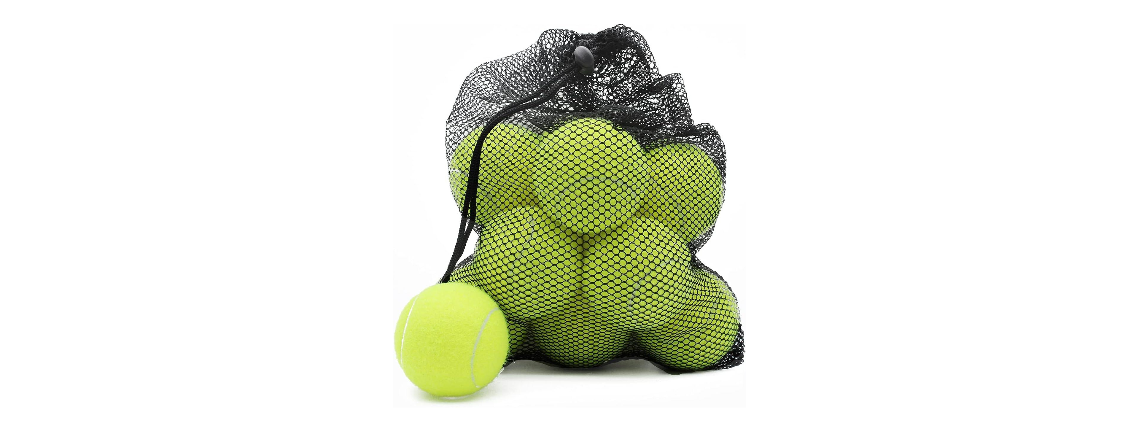 Magicorange Pack of 12 Advanced Training Tennis Balls for Beginners Practice Balls with Durable Felt and Mesh Carrying Bag for All Courts