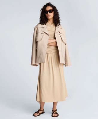 Women's Ruched A-Line Midi Dress