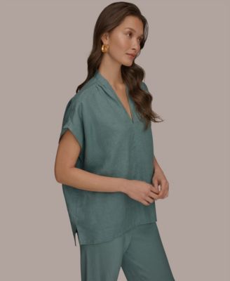 Women's Linen V-Neck Linen Top