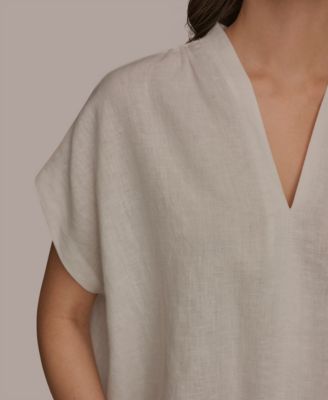 Women's Linen V-Neck Linen Top