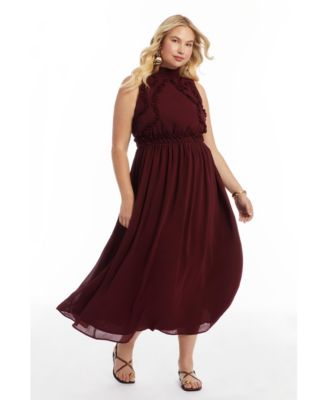 Women's Ruffle Detail Maxi Dress