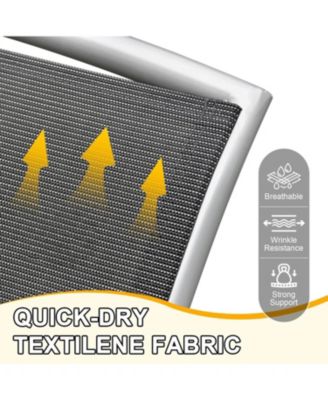 Patio Folding Chairs Set of 2, Aluminium Frame Outdoor Reclining Patio Chairs Textilene Fabric Seat, Dark Gray