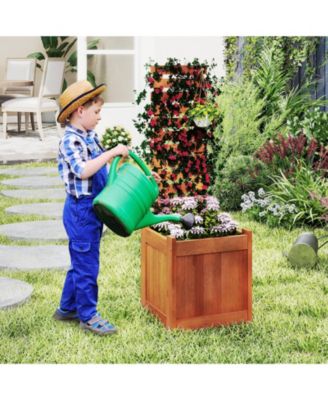 Wooden Raised Garden Bed Planter with Trellis for Outdoors