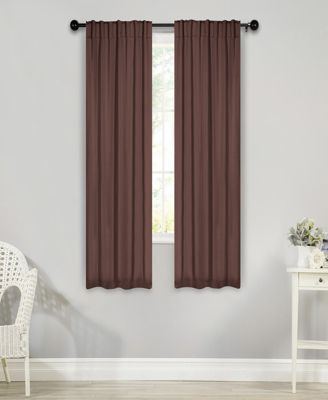 Solid Machine Room Darkening Blackout Curtains with Back Tabs, Set of 2