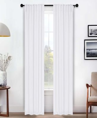 Solid Machine Room Darkening Blackout Curtains with Back Tabs, Set of 2
