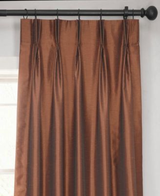 French Pleat Vintage Textured Faux Dupioni Silk Blackout Curtain