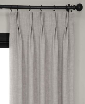 French Pleat Textured Faux Linen Room Darkening Curtain