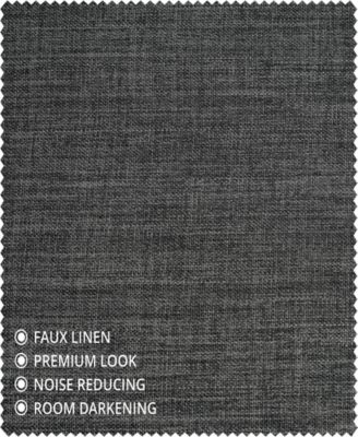 French Pleat Textured Faux Linen Room Darkening Curtain