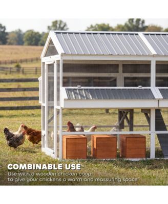 Chicken Coop, Wooden Hen House with Feeders and Nesting Boxes