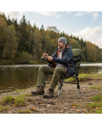 Oversized Folding Fishing Chair for Adults with Armrests, Portable Outdoor Chair