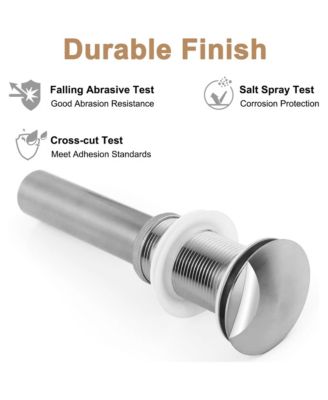 2 Pcs Bathroom Sink Drain without Overflow, 304 Stainless Steel Vessel Sink Pop-Up Drain Stopper - Brushed Nickel