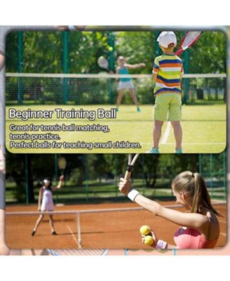 Pack of 30 Advanced Training Tennis Balls for Beginners Practice Balls with Durable Felt and Mesh Carrying Bag for All Court Play