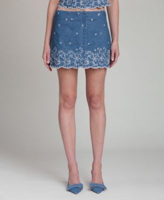 Women's Scallop Hem Mini Skirt