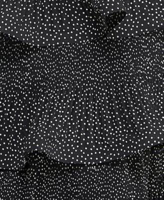 Juniors' Polka Dot Layered Ruffle Midi Dress