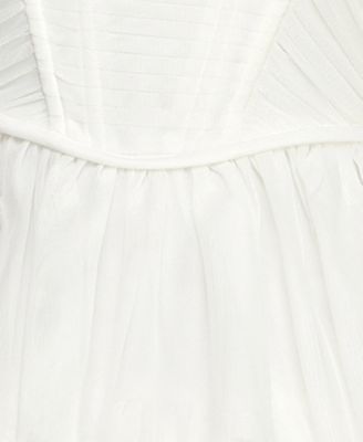 Junior's Tulle Pleated Tiered Dress