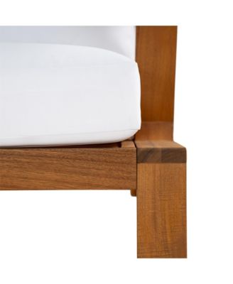 Patio Accent Chair 27.6" Wood Chair Outdoor Lounge Chair for Patios, Gardens, Beige Cushion