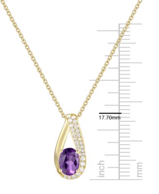 Citrine (3/4 ct. t.w.) & Lab Grown White Sapphire (1/6 ct. t.w.) Pendant Necklace in 14k Gold Over Sterling Silver (also in Sterling Silver)