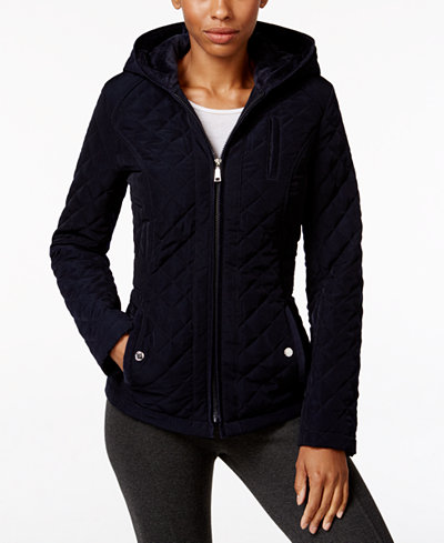Laundry by Design Petite Faux-Fur-Lined Hooded Quilted Jacket