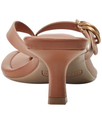 Women's Calais Buckle Slip-On Kitten Heel Dress Sandals