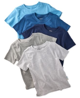 Baby Boys' or Baby Girls' Round Neck Short-Sleeve T-Shirt, 5-Pack