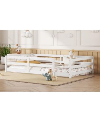 Streamdale Twin Size Montessori Floor Bed with Fence