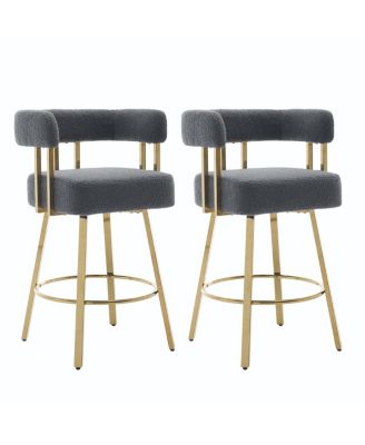 TS Modern decorative chair, living room side chair with gold legs, no wheels, 2PC