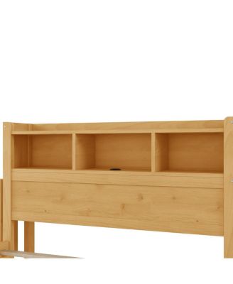 Full Size Storage Bed with LED Headboard and Drawers