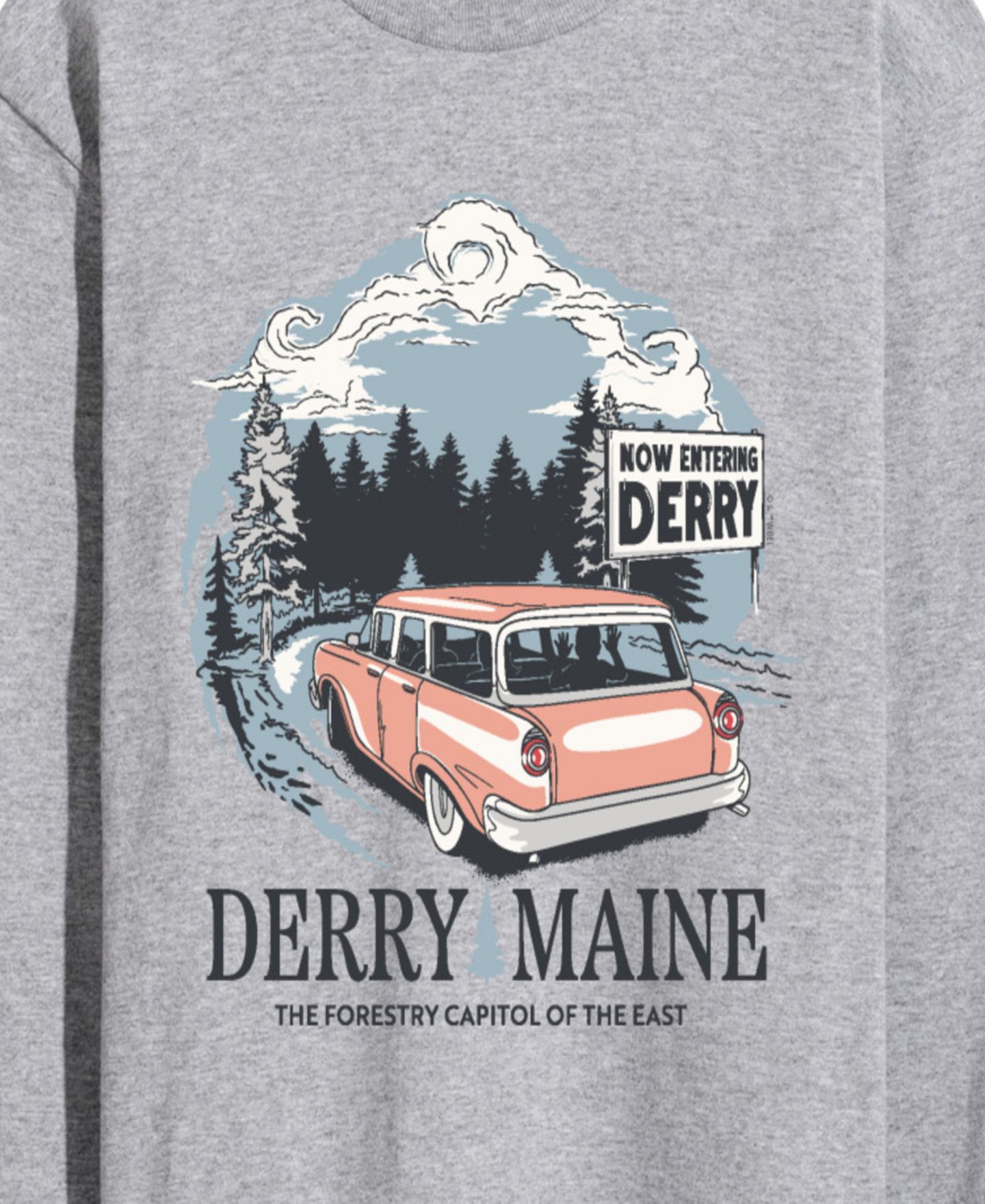 Мужская футболка AIRWAVES Welcome to Derry Destination Graphic, цвет: Серый меланжевый — фото 3