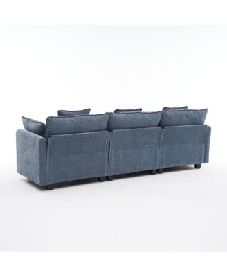 3-Seat Storage Ottoman Sectional Couch for Living Room