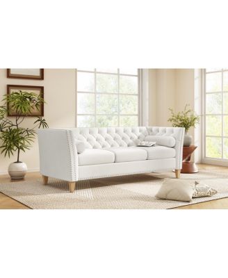 Elegant Transitional 3-Seat Sofa with Flared Arms & Nailhead Trim