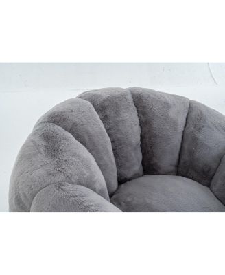 Adult Floral Bean Bag Chair, Ultra-Soft Faux Fur Sofa, Single-Seater