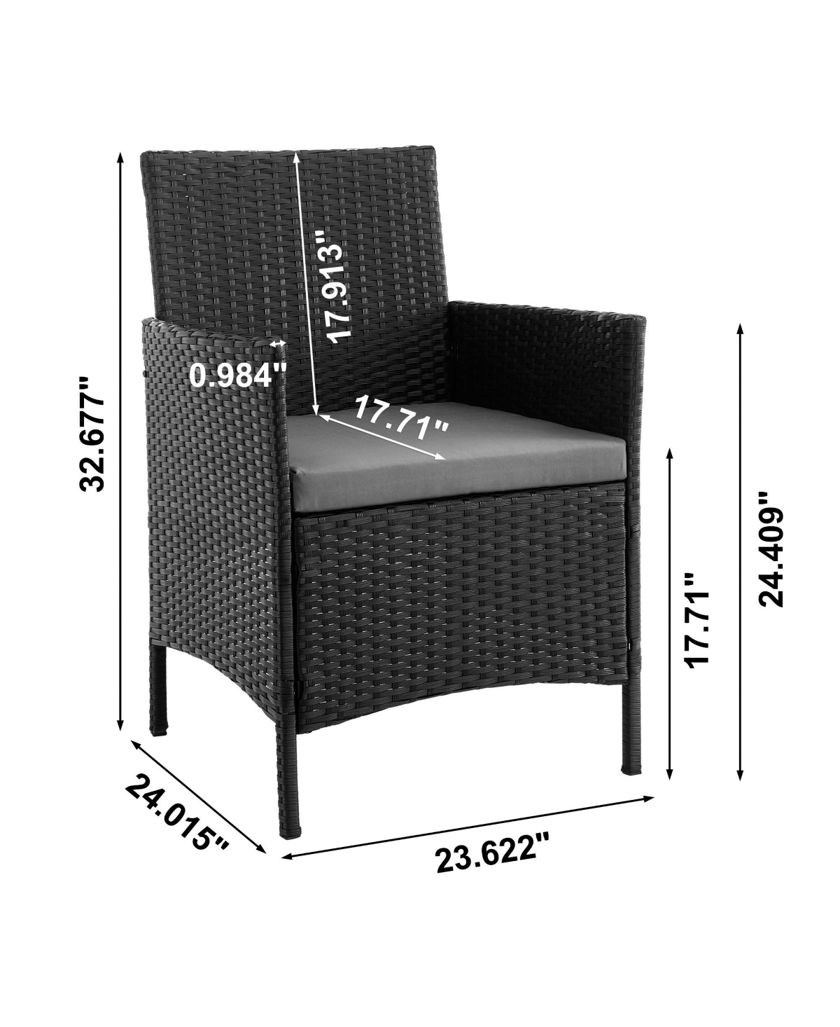 Flynama 4 Piece Outdoor Conversation Patio Set with 2 Armchairs 1 Loveseat and Tempered Glass Coffee Table for Backyard Garden Porch