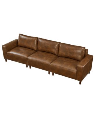112" Luxury PU Leather Sofa
