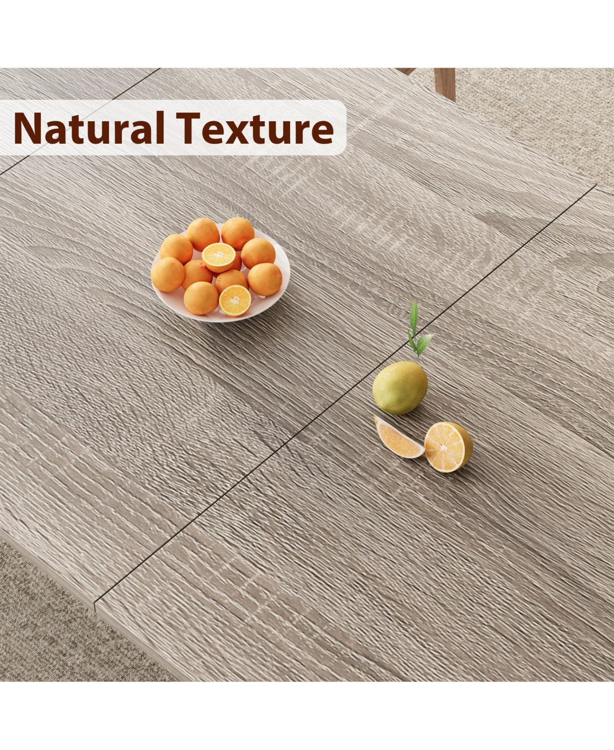 gaomon 79" Large Dining Table for 6–8 People, 0.6" Thick Wooden Top Sturdy Metal Legs , Family-Safe Rounded Corners