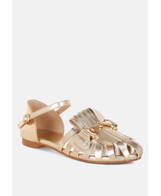 Women's Noori Metallic Fringe Flat Sandals