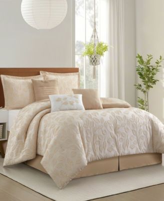 Kyrla Leaves 7-Pc. Comforter Set, King