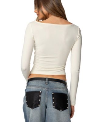 Women's Nikola Ribbed Boat Neck Top