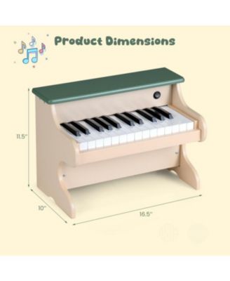 Wooden 25-Key Digital Piano Toy for Kids with Music Stand